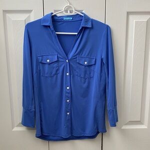 J. McLaughlin Royal Blue Button-Down Shirt